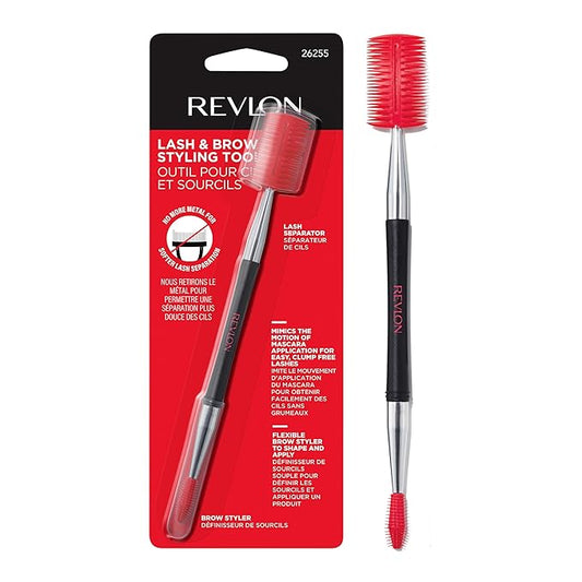 Revlon Lash & Brow Styling Tool, Dual Ended Eyelash Separator & Eyebrow Brush Spoolie, Works with Mascara & Brow Makeup, 1...