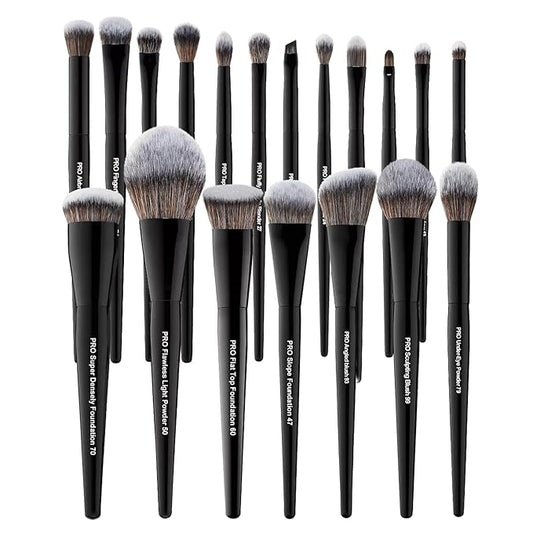 Bueart Design 19Pcs Professional Grade Labeled Makeup Brushes Set, Large Foundation Powder Contour Concealer eyeshadow Blu...