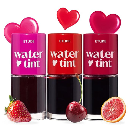 ETUDE Dear Darling Water Tint 3 SET (Strawberry Ade, Cherry Ade, Red Grapefruit Ade, 9g*3) | Vivid Color Lip Stain with Mo...
