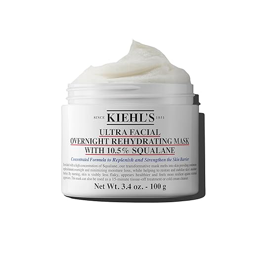 Kiehl's Ultra Facial Overnight Hydrating Face Mask with 10.5% Squalane, Deeply Hydrates Skin & Strengthens Moisture Barrie...