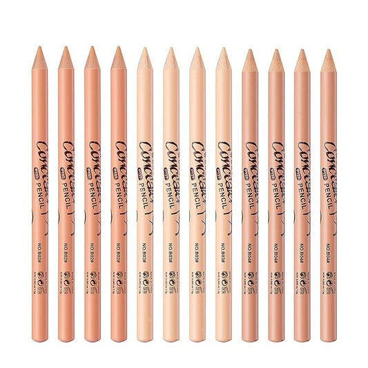 12 Pcs Wonder Concealer Pencil，3 Colors Face Concealer Pencil，Evens Out Skin Tone，Can Perfection Conceal Blemish，Dark Circ...