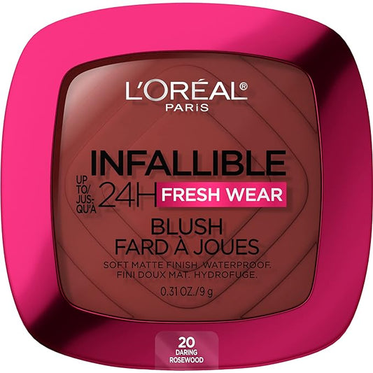 L'Oreal Paris Infallible Up to 24H Fresh Wear Soft Matte Blush, Blendable, Long-Lasting and Waterproof Cheek Make Up, Dari...
