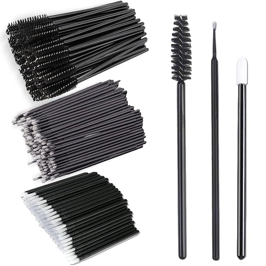 200Pcs Eyelash Extension Kit, Lash Spoolies Extension Supplies Eyebrow Brush Mascara Wands Lip Brushes Applicators Disposa...