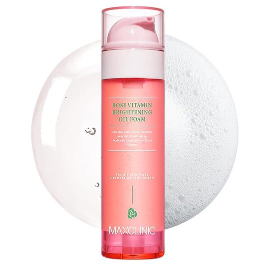 [K-Beauty] Rose Vitamin Oil to Foam - All-in-One Korean Face Wash OilBased Foaming Facial Cleanser - Pore Minimizing & Bla...
