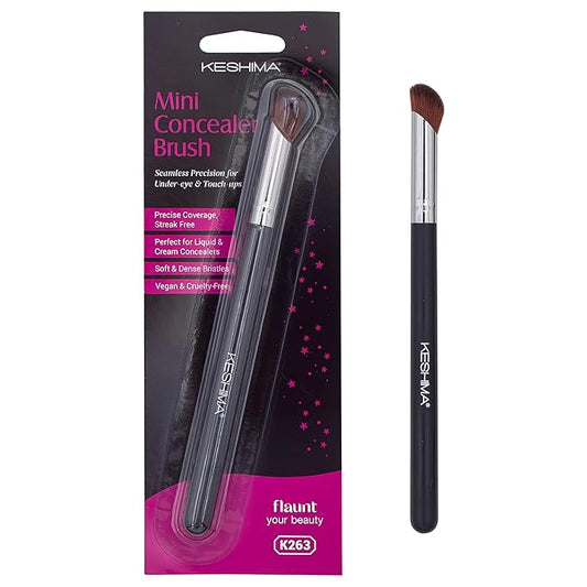 Mini Concealer Brush by Keshima, for Under Eye, Nose & Precision Touch-Ups ; Seamless Blending, Streak-Free Finish with So...