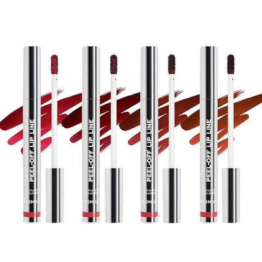 MLSMILE 4 PCS Peel Off Lip Liner Set, Lip Liner Stay, Matte Pink Lip gloss Stain, Long Lasting Peel Off Lip Stain Tattoo, ...