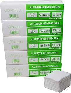 1000 PCS (2" X 2") Premium 4-ply Non-Woven, Non-Sterile Sponge Gauze Pad- Dental, Salon, All Purpose Gauze Sponges Pads -(...