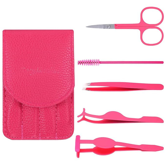 YUXIANLB Lash Applicator Tool Set Eyelash Extension Tweezers 5 Pcs Soft Brush False Eyelashes Applicator for Beginners Pro...