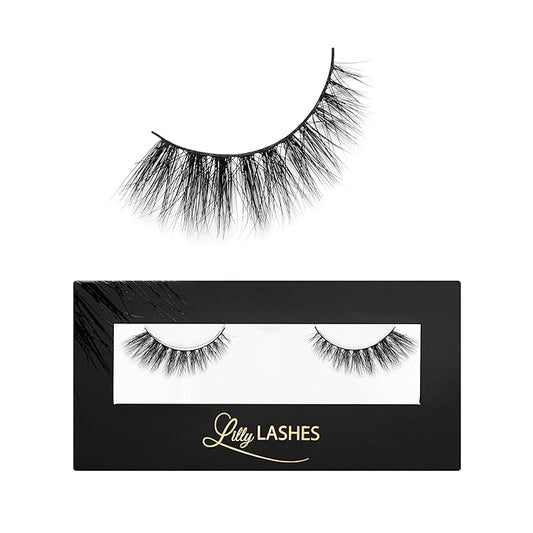 Lilly Lashes Doha 3D Mink Lashes, The Original Lilly Lash for Wispy & Natural Look, Reusable Eyelashes up to 25x, Fluffy E...