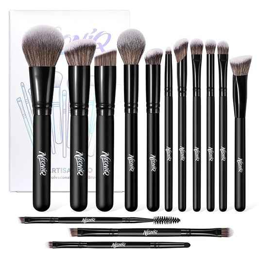 NEONIQ 14 PCS Professional Makeup Brushes, Makeup Brush Set, Foundation Powder Blending Concealer Eyeshadows Blush Cosmeti...