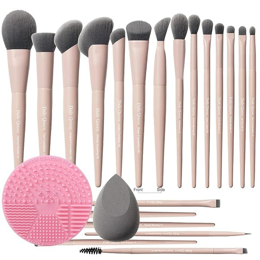 20pcs Pink Essential Makeup Brush Set Professional Powder Concealers Eye shadows Blush Eyeliner Eyebrow Contour Eye blendi...