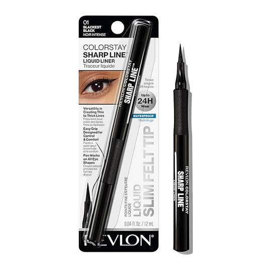 Revlon Liquid Eyeliner Pen, ColorStay Sharp Line Eye Makeup, Waterproof, Smudge-proof, Longwearing with Slim Tapered Tip, ...