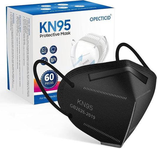 OPECTICID KN95 Face Mask,KN95 Mask,Cup Masks Breathable 5-Layer Filter Efficiency≥95% Disposable Certified Face Mask