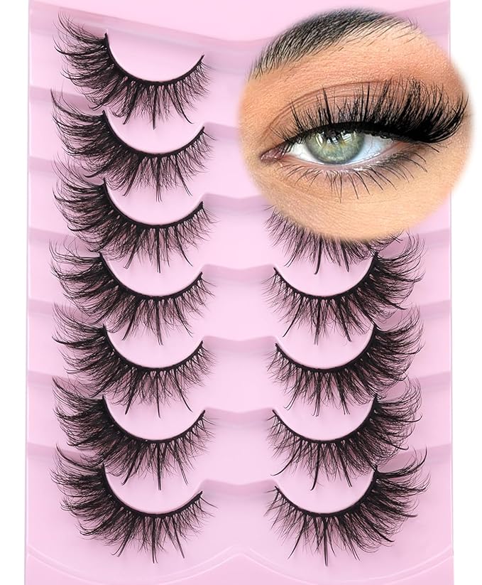 Fox Eye Lashes Wispy Faux Mink Lashes Volume Fairy Cat Eye Lashes That Look Like Extensions Spiky Fake Eyelashes 20mm Long...
