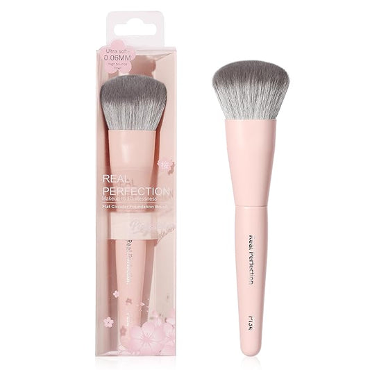 REAL PERFECTION Buffing Foundation Brush, Professional Face Makeup Brush for Streak-Free Application, Suitable for All Ski...