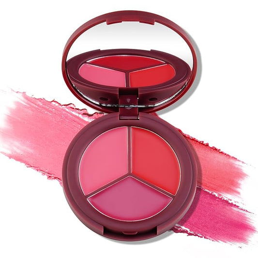 Color Nymph Blush Makeup - 3 Colors Ultra-Smoothy Cream Blush for Cheeks, Multi-Use Cream Blushes Balm & Lip Tint, Hydrati...