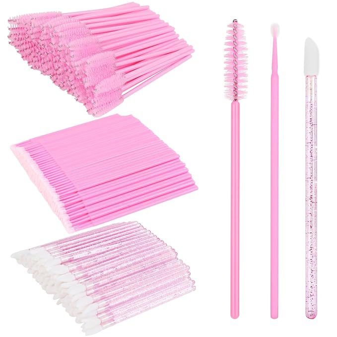 200 PCS Eyelash Extension Supplies Kit include a disposable micro swab brush, eyebrow comb, lip balm brush, mascara brush,...