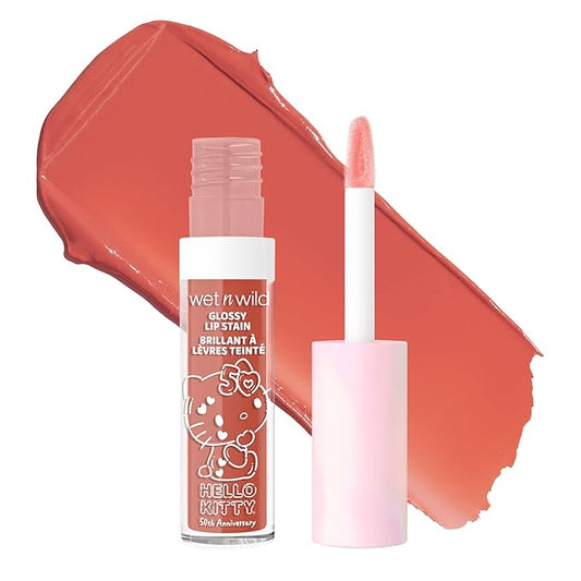 wet n wild Hello Kitty Glossy Lip Stain, Warm Apple Pie Lightly Scented, Nourishing New Glossy Finish Formula, Cruelty-Fre...