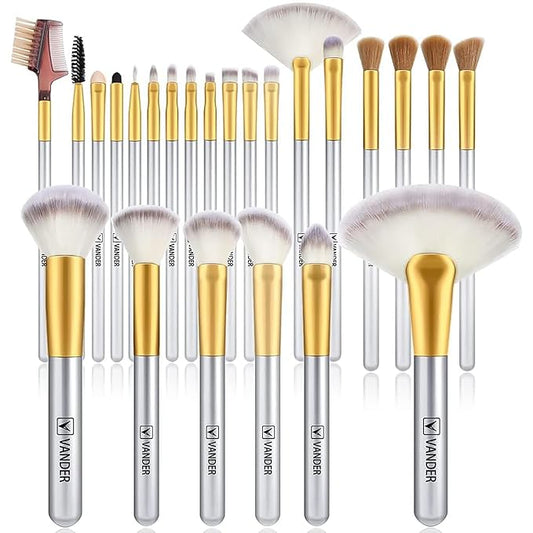 VANDER Makeup Brushes, 24pcs Premium Synthetic Makeup Brush Set for Foundation, Professional Eyeshadow, Eyeliner, Conceale...