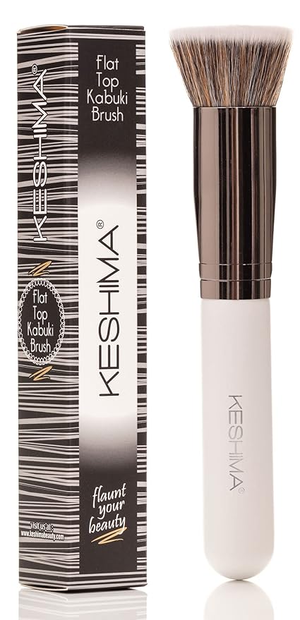Keshima Foundation Brush Flat Top Kabuki - Premium Foundation Brush for Liquid Makeup, Cream, and Powder - Buffing, Blendi...