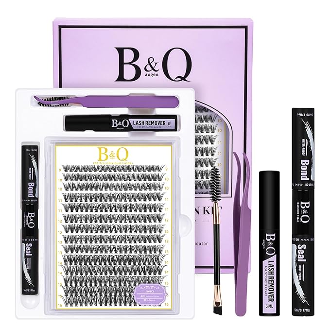 B&Q Lash Clusters Kit 280PCS Eyelash Clusters Kit,40D D 9-16MIX Individual Lash Comfortable Eyelash Extension Set, Classic...