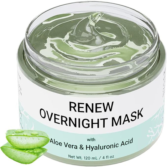 Doppeltree RENEW Overnight Face Mask with Aloe Vera Gel & Hyaluronic Acid, Anti Aging Hydrating Facial Mask for All Skin T...