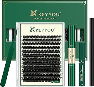DIY Lash Extension Kit 144pcs 8-18MIX Lash Clusters with Super Hold Mascara Brush Bond and Seal Lash Remover Lash Applicat...
