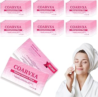 COARVXA 50 Count Makeup Remover Wipes Mini Makeup Wipes Travel Face makeup wipes Individually Wrap For Mascara Lipstick Oi...