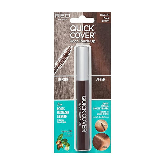 RED by KISS Quick Cover Root Touch Up Rescue (Dark Brown), Mascara Natural Water-Resistant Temporary Gray Concealer Cover ...
