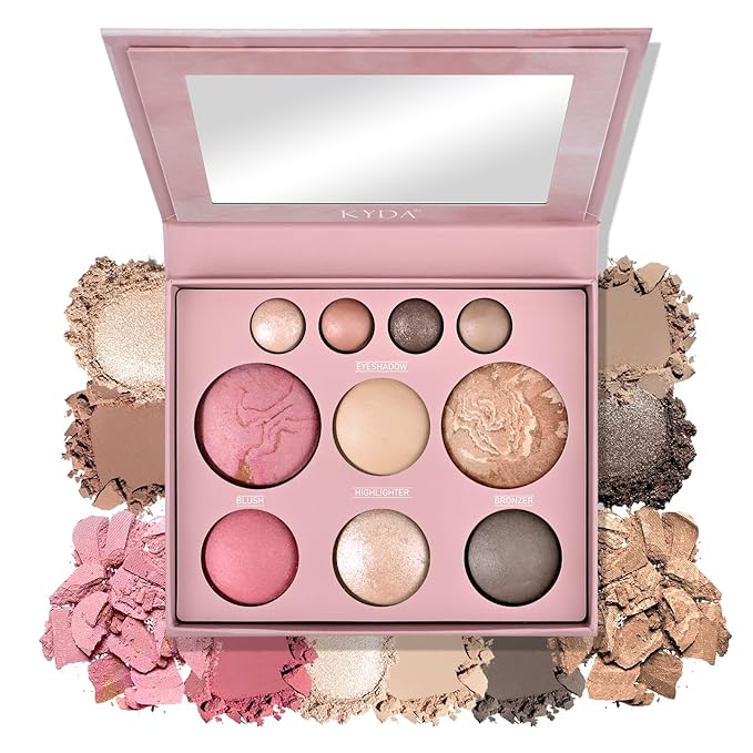 10 Color The Best of the Baked Makeup Palette, Full Size 4-in-1 Baked Powder Palette with Blush, Highlighters, Bronzer and...