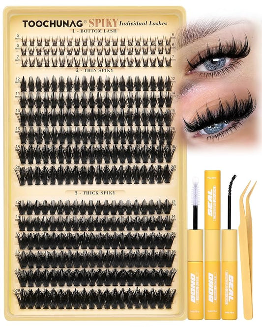 Lash Clusters Kit Manga Eyelash Clusters 300pcs DIY Lash Extension Kit with Bottom Lashes 12-20mm Anime Cluster Lashes Vol...