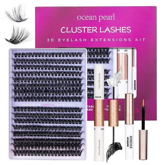 Ocean Pearl Lash Clusters 320pcs 3D Thick Lash Clusters kit 60D+80D Lashes,Eyelashes,Lash Extension Kit,Eyelash Clusters w...
