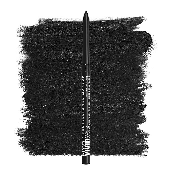 NYX PROFESSIONAL MAKEUP Mechanical Eye Pencil,Vivid Rich Mechanical, Creamy Retractable Eyeliner - Always Onyx, Black Eyel...