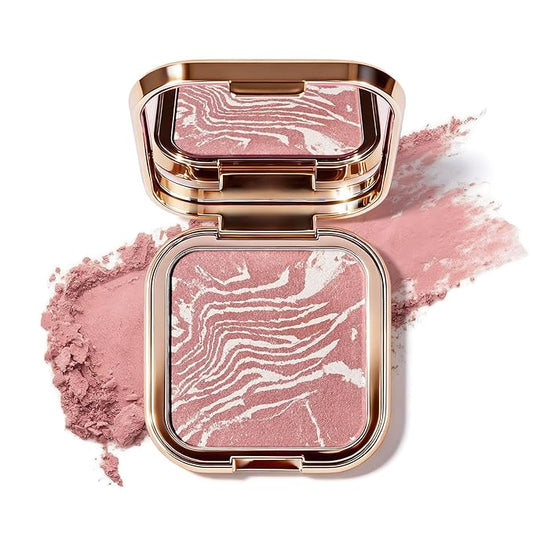KYDA Baked Blush Palette, Shimmer Marbleized Blusher with Gold Pearl, Buildable Glow Cheek Color, Shimmer Stain Blusher, L...