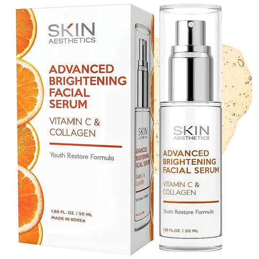 Skin Aesthetics Vitamin C Serum For Face - Dermatologist Tested - with Collagen For Dark Spots, Skin Brightening, Anti-Agi...