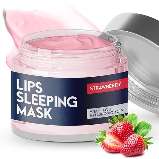 Lip Mask Overnight with Hyaluronic Acid & Collagen, Lip Sleeping Mask for Dry Cracked Lips, Moisturizing, Hydrating, Exfol...