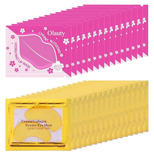 30 Pairs Lip Mask and Under Eye Patches, Crystal Collagen Eye Mask for Puffy Eyes, Effectively Nourishes Eye Masks Skincar...