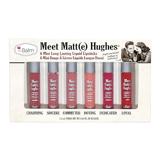 theBalm Meet Matt(e) Hughes Set of 6 Mini Long-Lasting Liquid Lipsticks, 0.04 Ounce (Pack of 6)