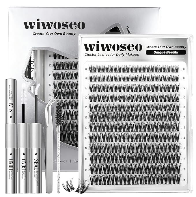 wiwoseo Flaunt Flora Lash Clusters Kit Flaunt Lash Clusters Kit Natural Lash Extension Kit Wispy Short Individual Lashes K...