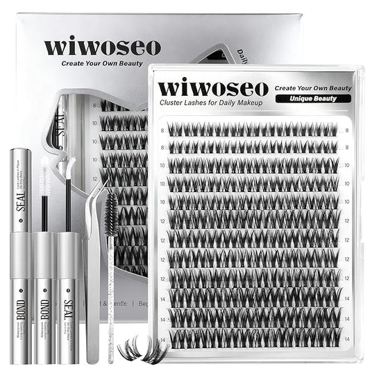 wiwoseo Flaunt Flora Lash Clusters Kit Flaunt Lash Clusters Kit Natural Lash Extension Kit Wispy Short Individual Lashes K...